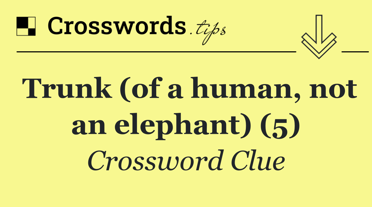 Trunk (of a human, not an elephant) (5)