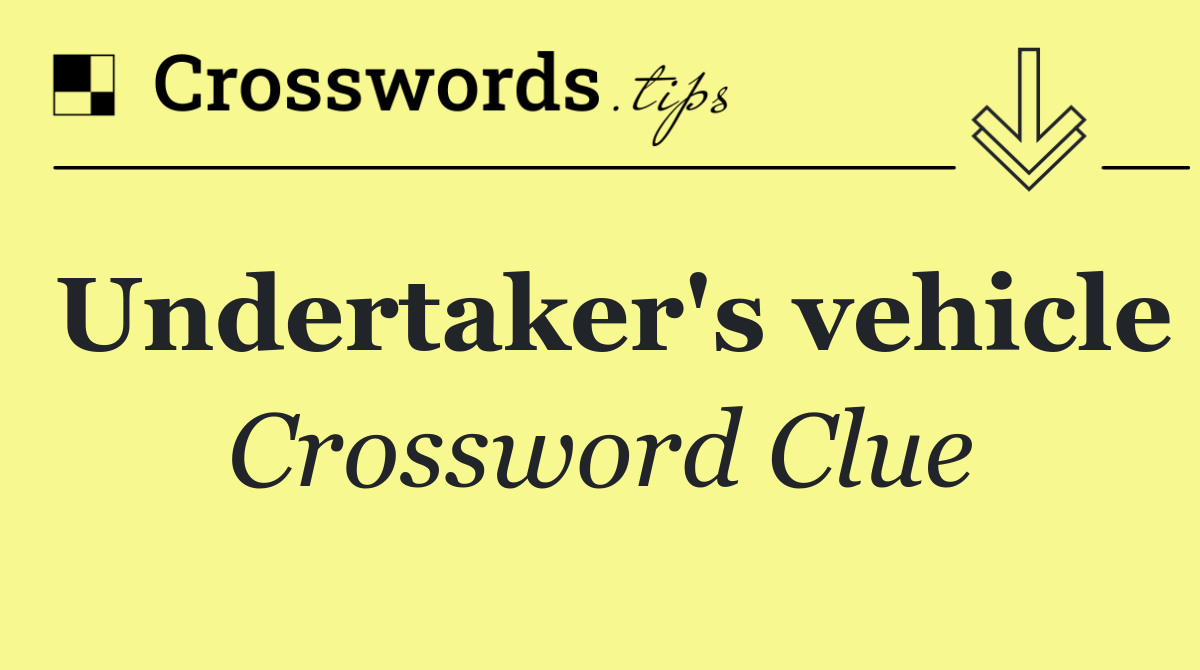 Undertaker's vehicle