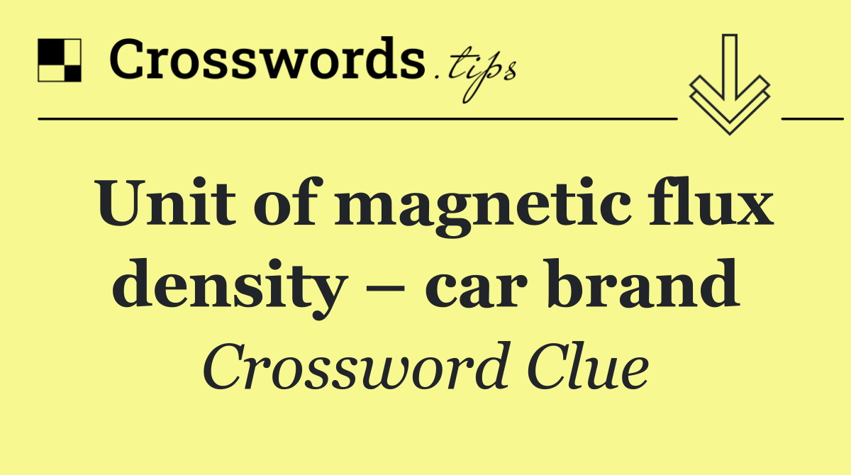 Unit of magnetic flux density – car brand
