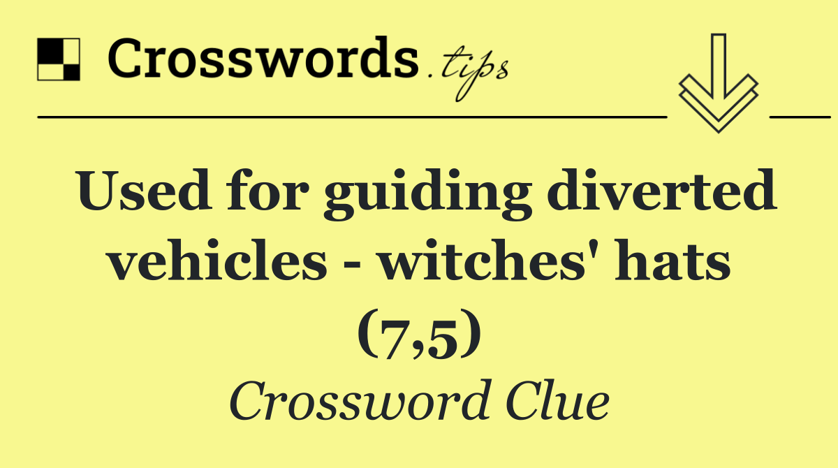 Used for guiding diverted vehicles   witches' hats (7,5)