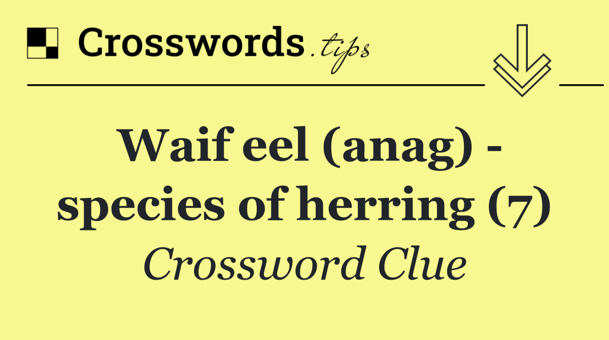 Waif eel (anag)   species of herring (7)