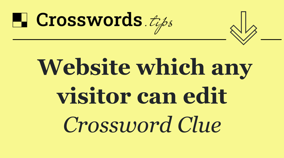 Website which any visitor can edit