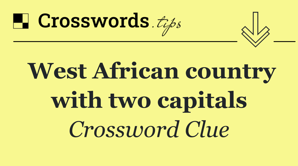 West African country with two capitals