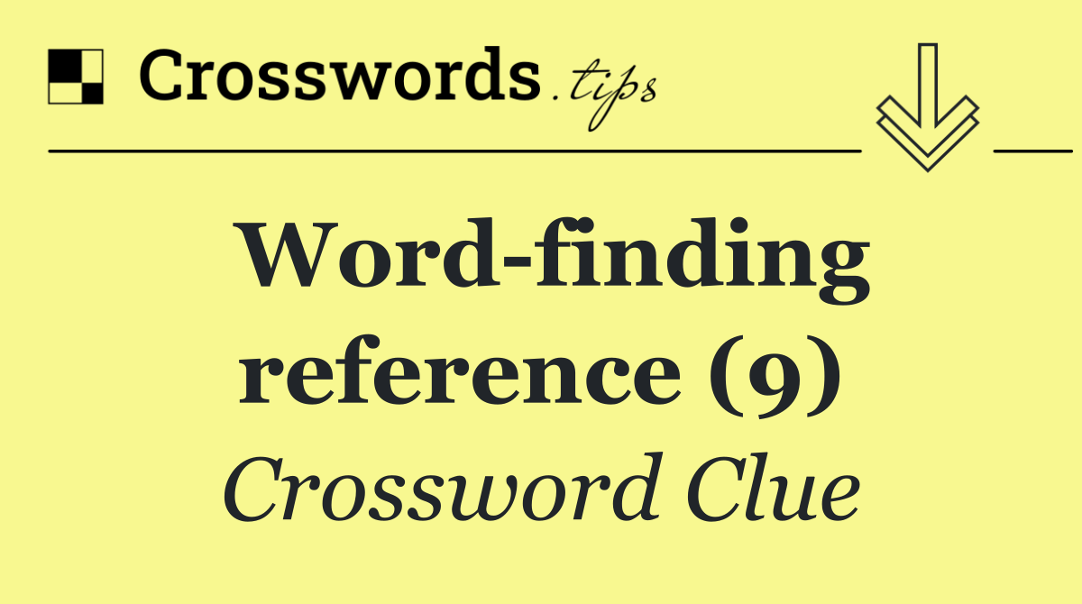 Word finding reference (9)