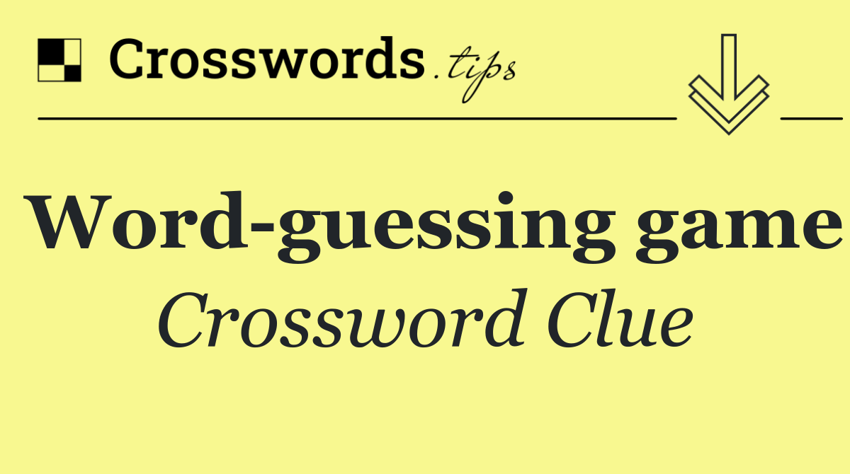 Word guessing game