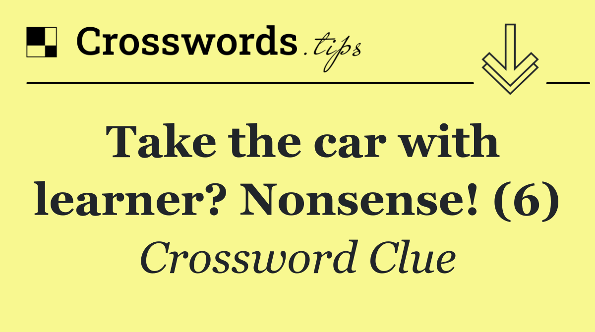 Take the car with learner? Nonsense! (6)