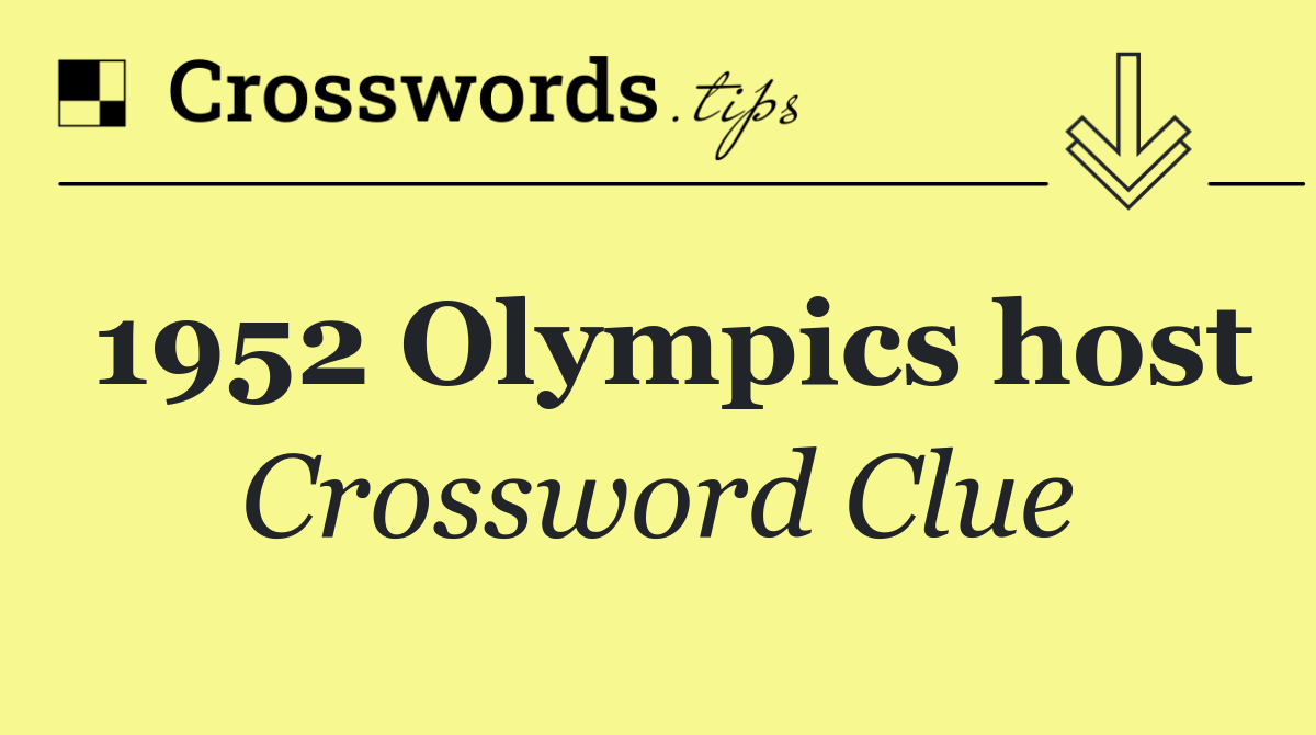 1952 Olympics host
