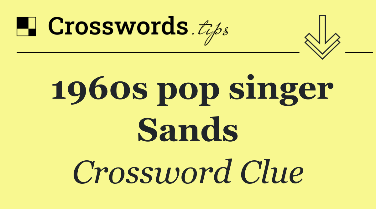 1960s pop singer Sands
