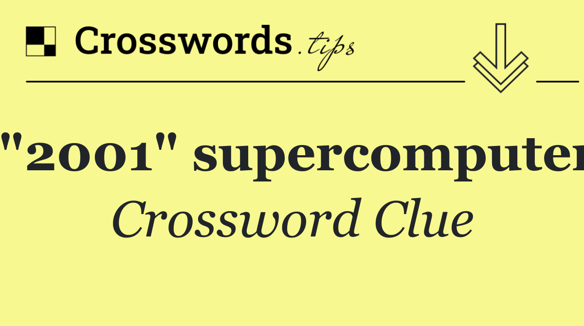 "2001" supercomputer