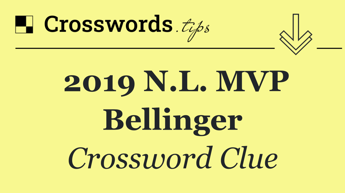 2019 N.L. MVP Bellinger