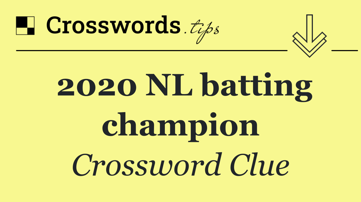 2020 NL batting champion