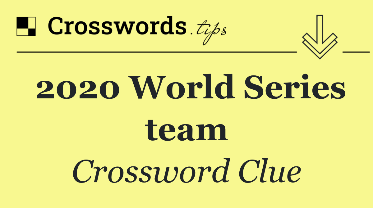 2020 World Series team