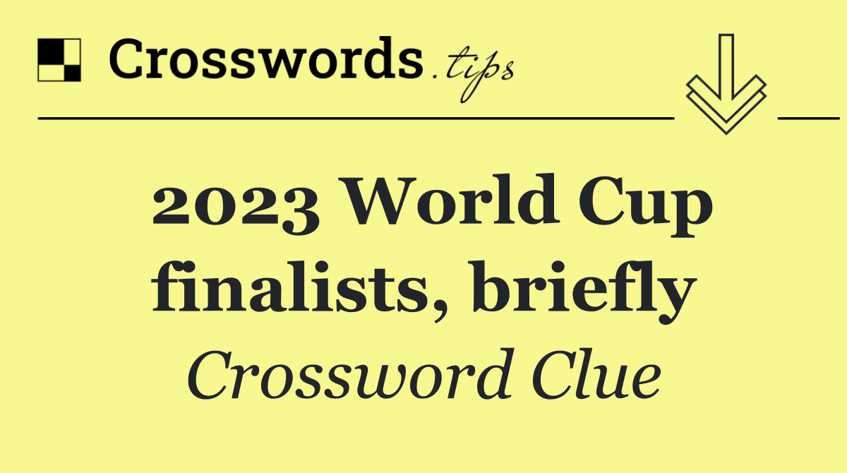 2023 World Cup finalists, briefly