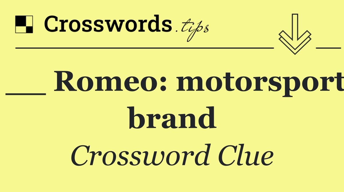 __ Romeo: motorsport brand