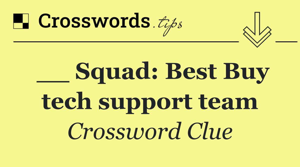 __ Squad: Best Buy tech support team