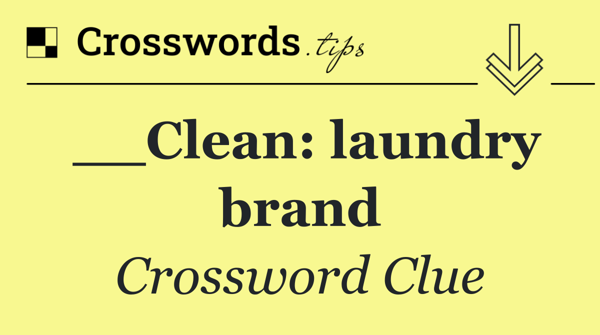 __Clean: laundry brand