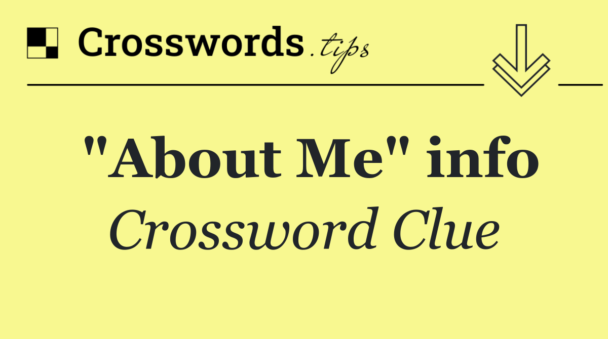 "About Me" info