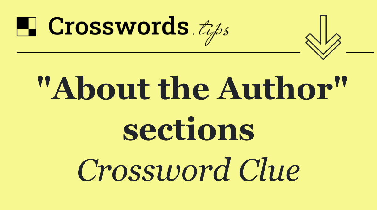 "About the Author" sections