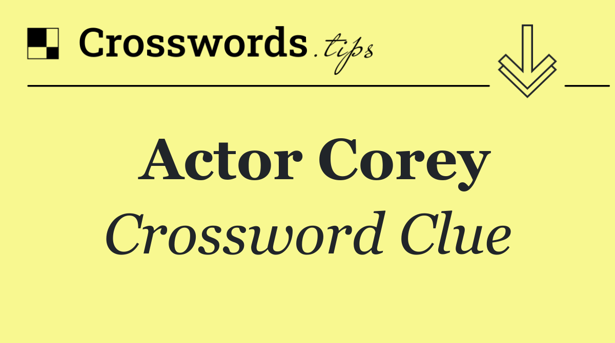 Actor Corey