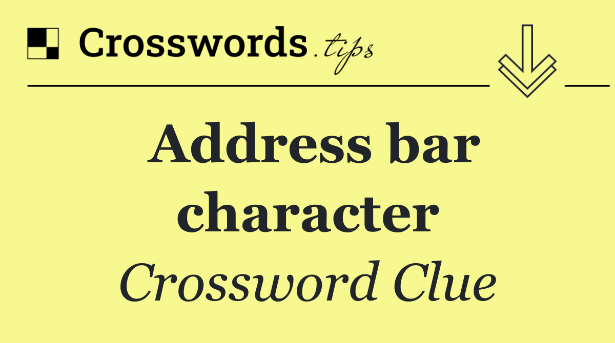 Address bar character