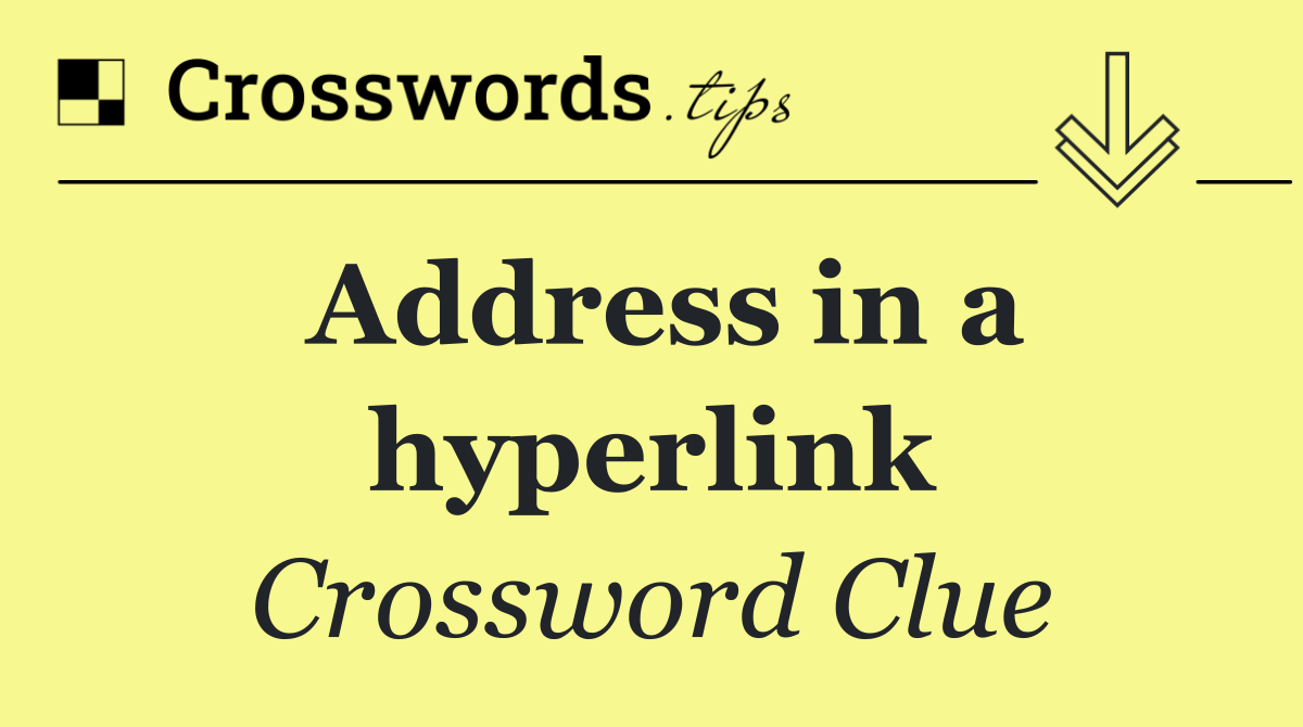 Address in a hyperlink