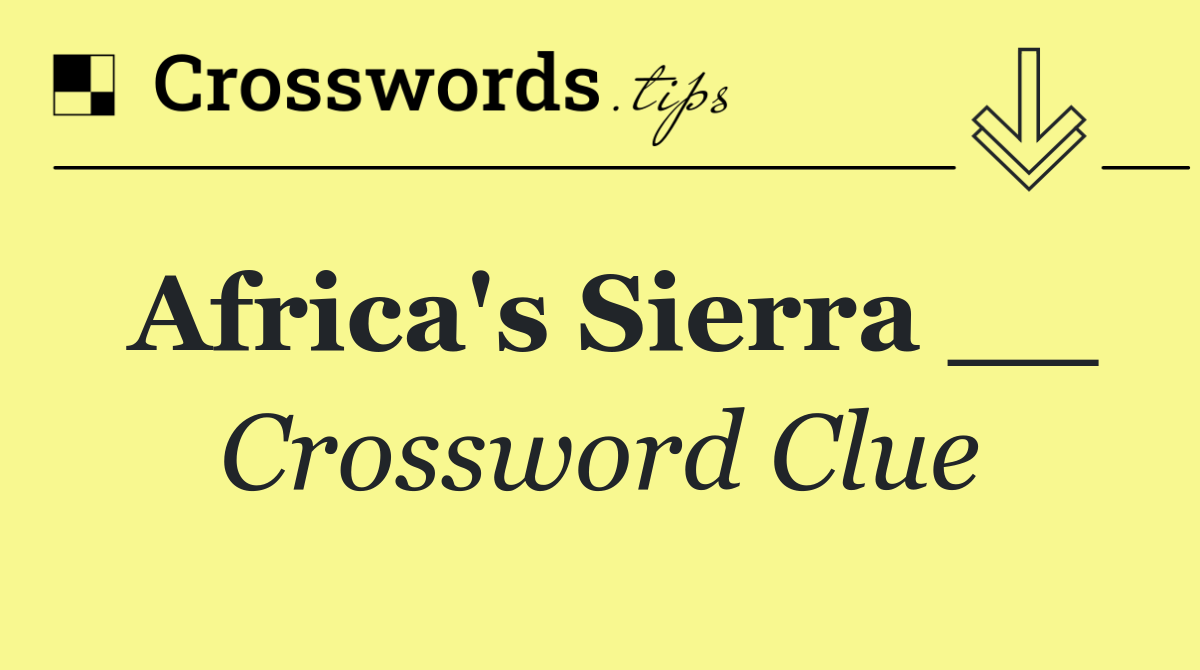 Africa's Sierra __