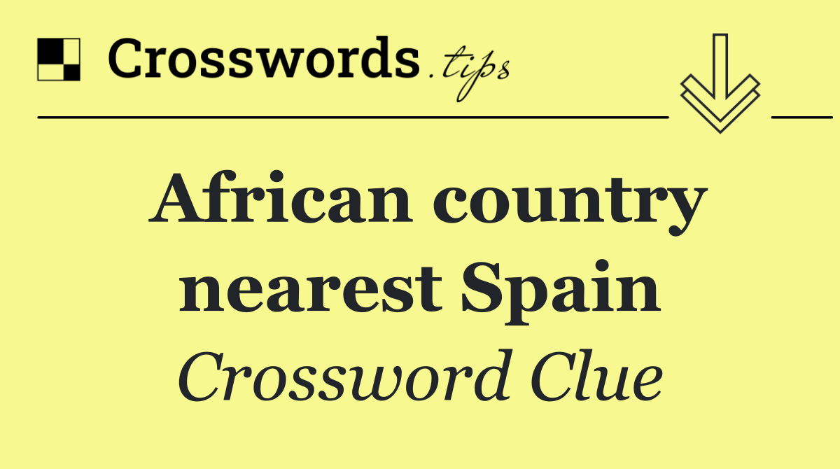 African country nearest Spain