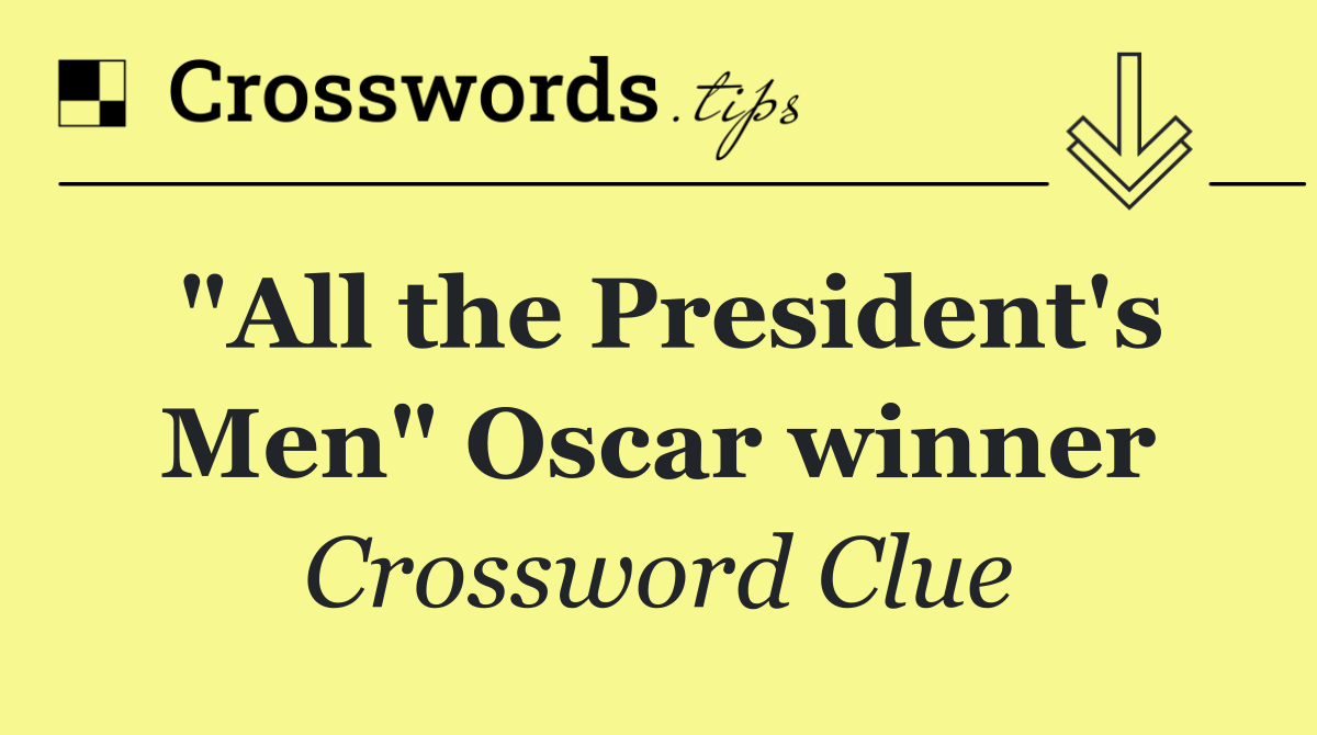 "All the President's Men" Oscar winner