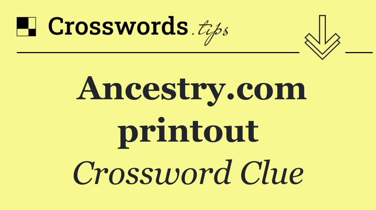 Ancestry.com printout