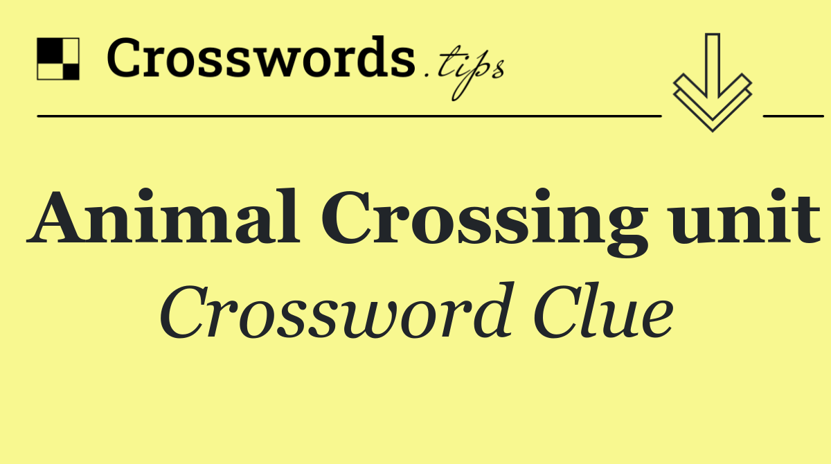Animal Crossing unit