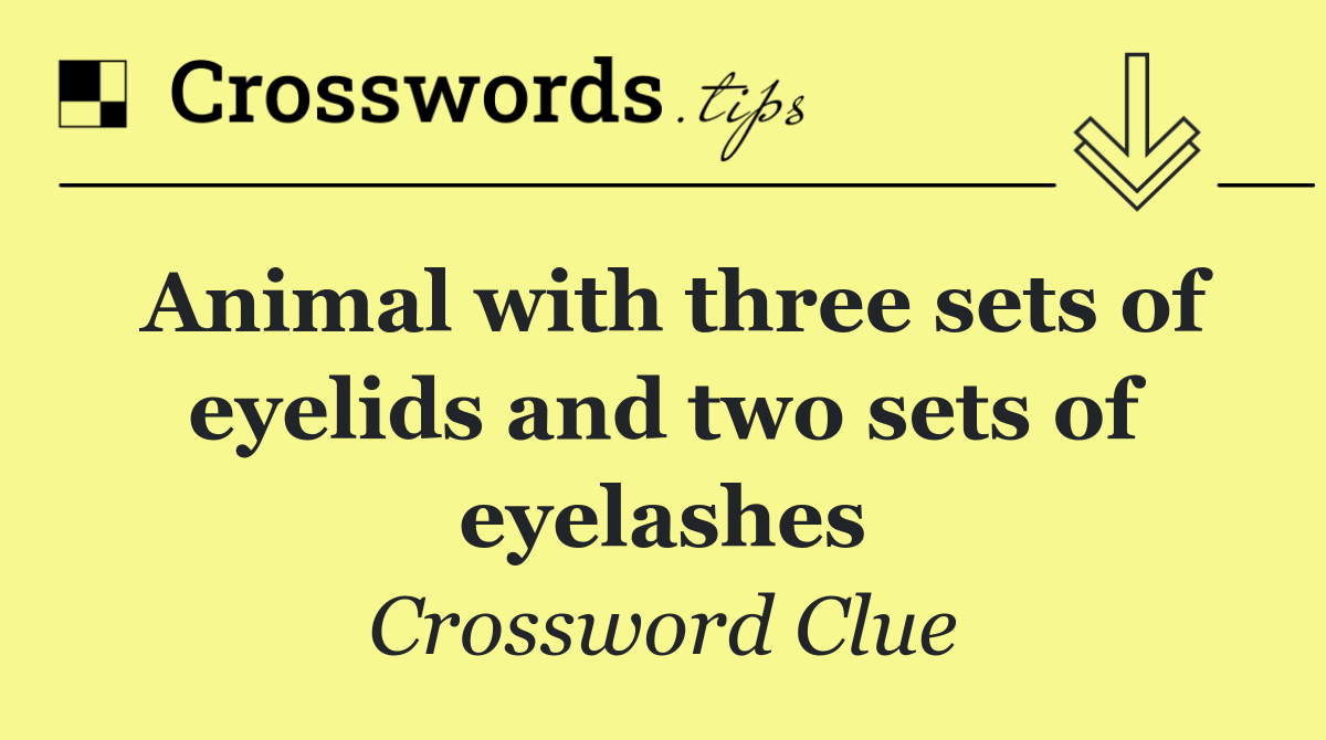 Animal with three sets of eyelids and two sets of eyelashes
