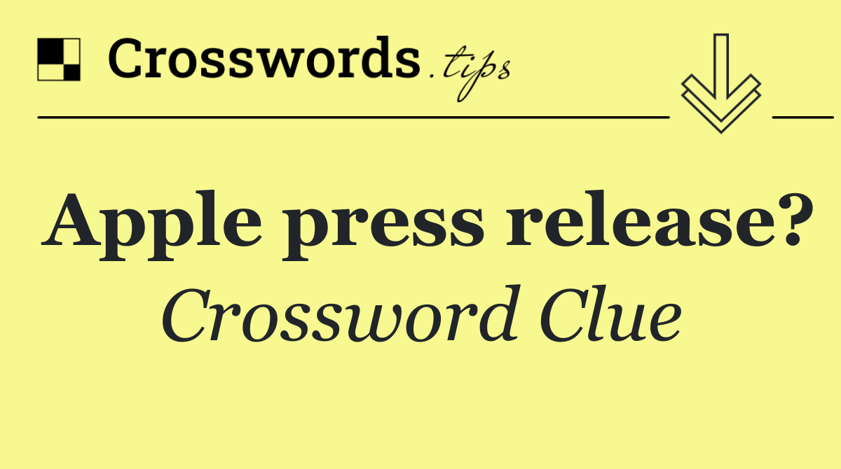 Apple press release?