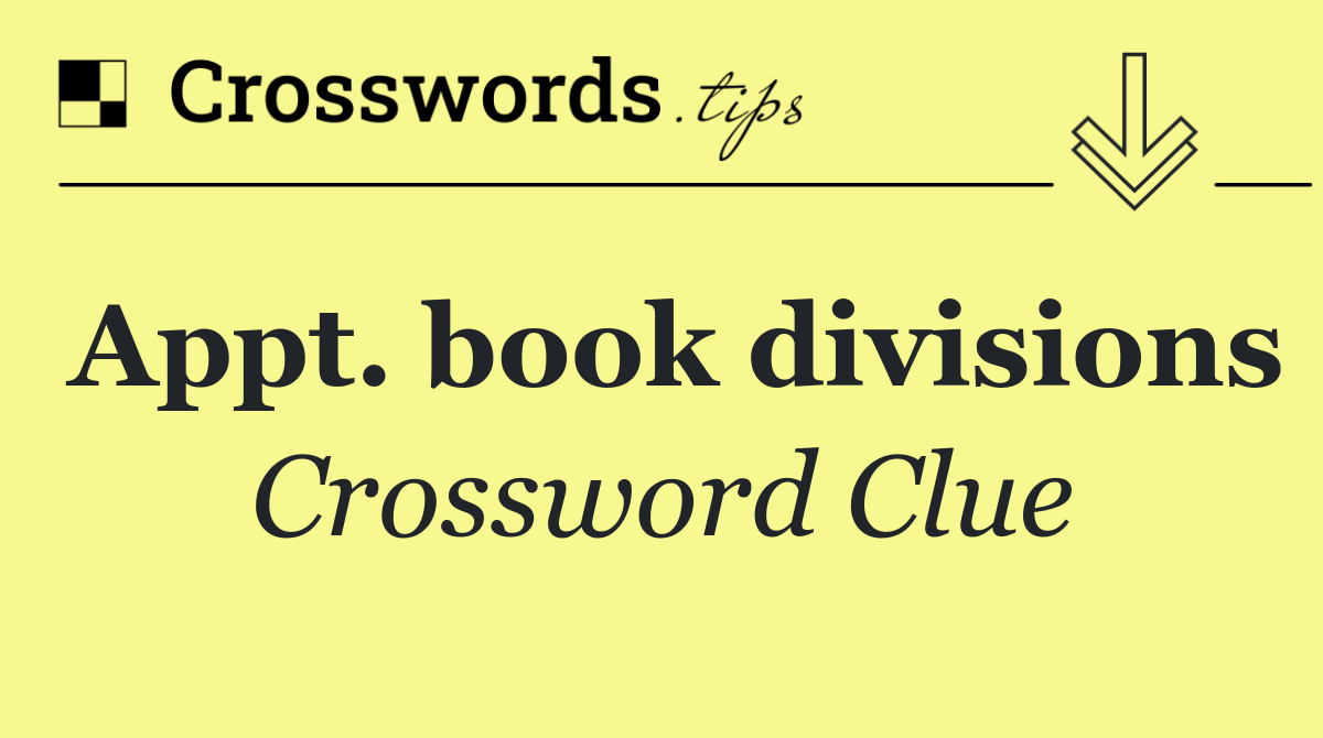 Appt. book divisions