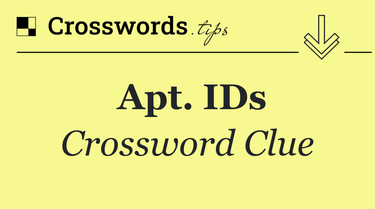 Apt. IDs