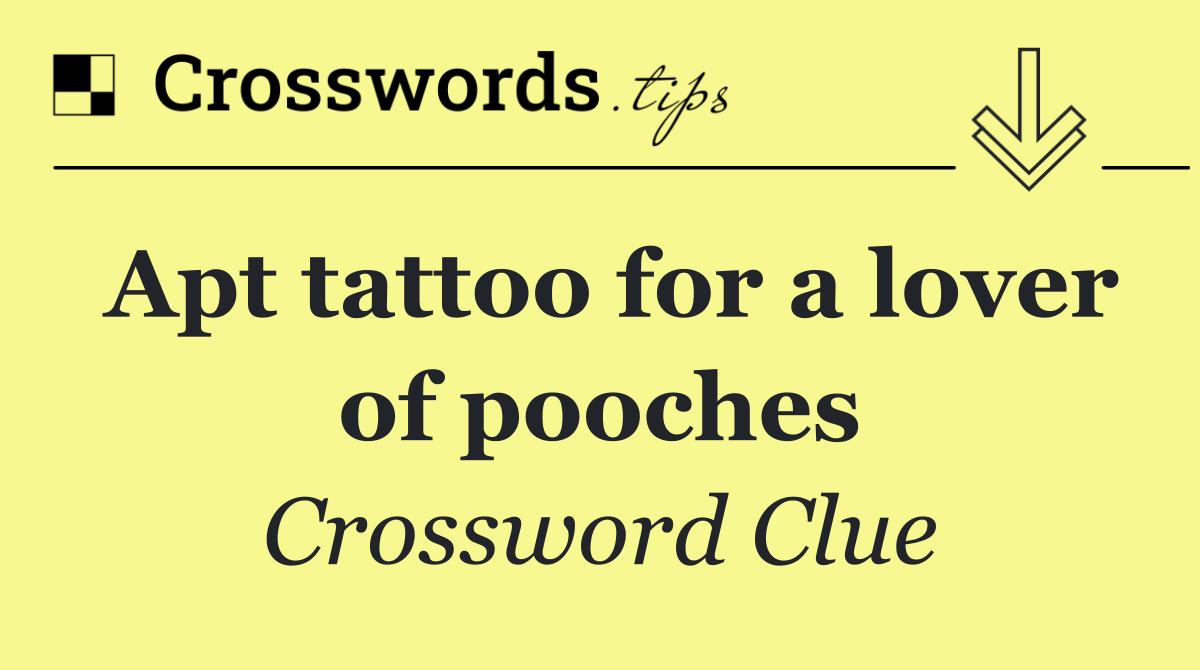 Apt tattoo for a lover of pooches