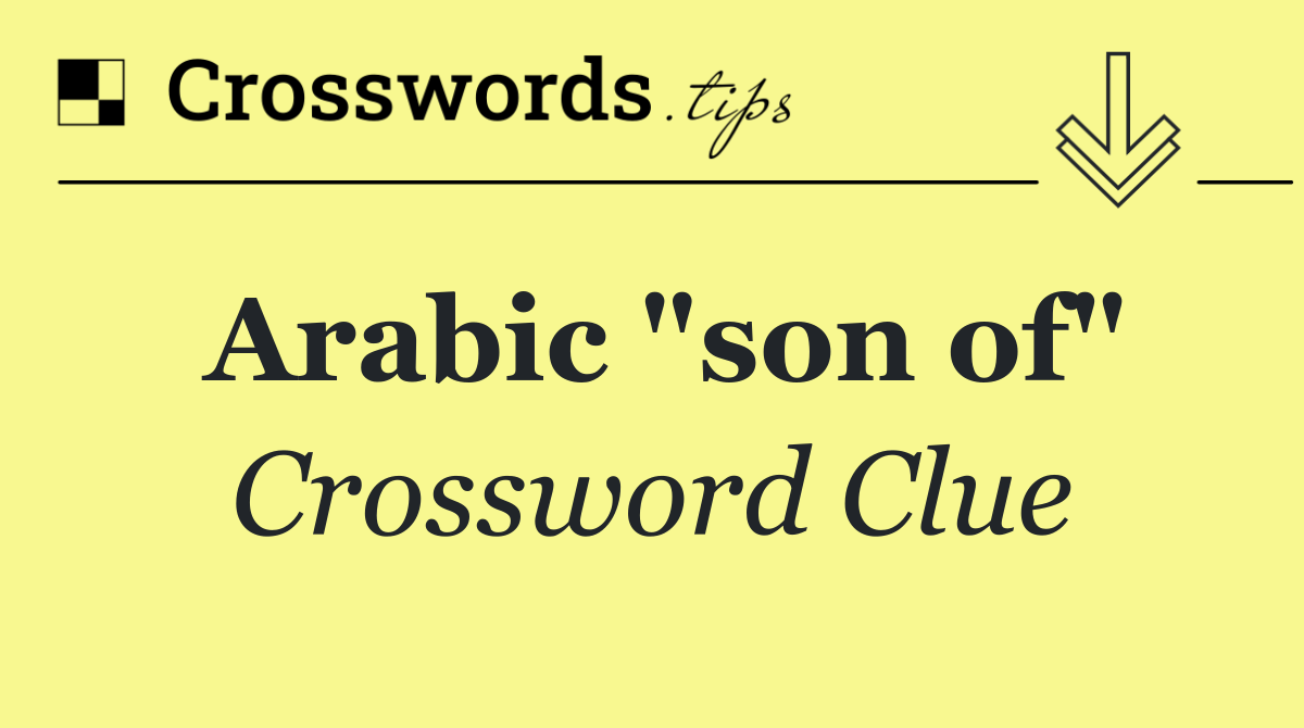 Arabic "son of"