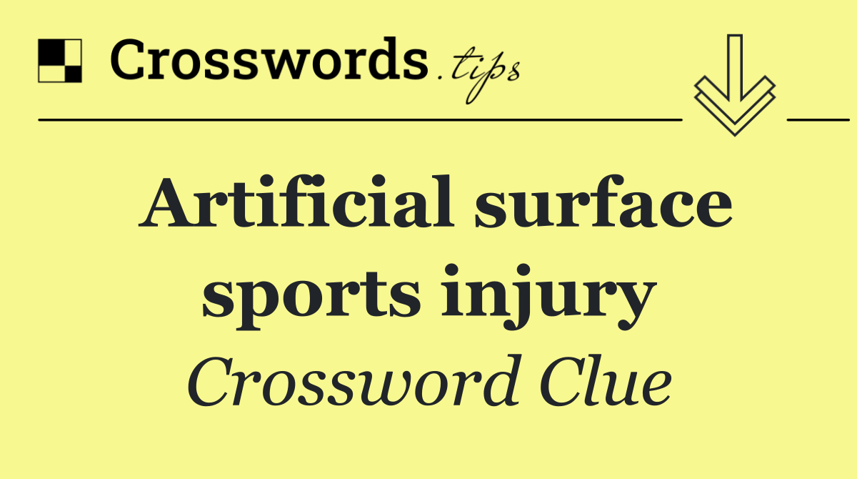 Artificial surface sports injury