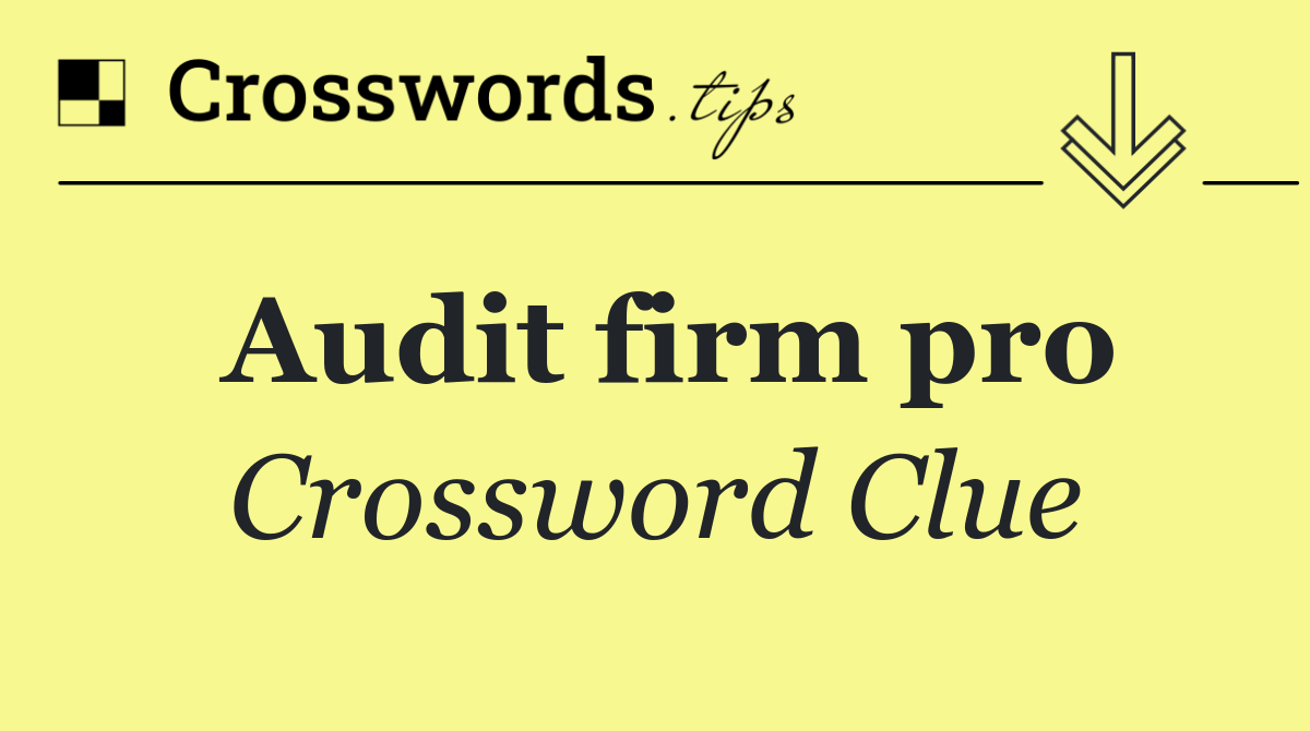 Audit firm pro