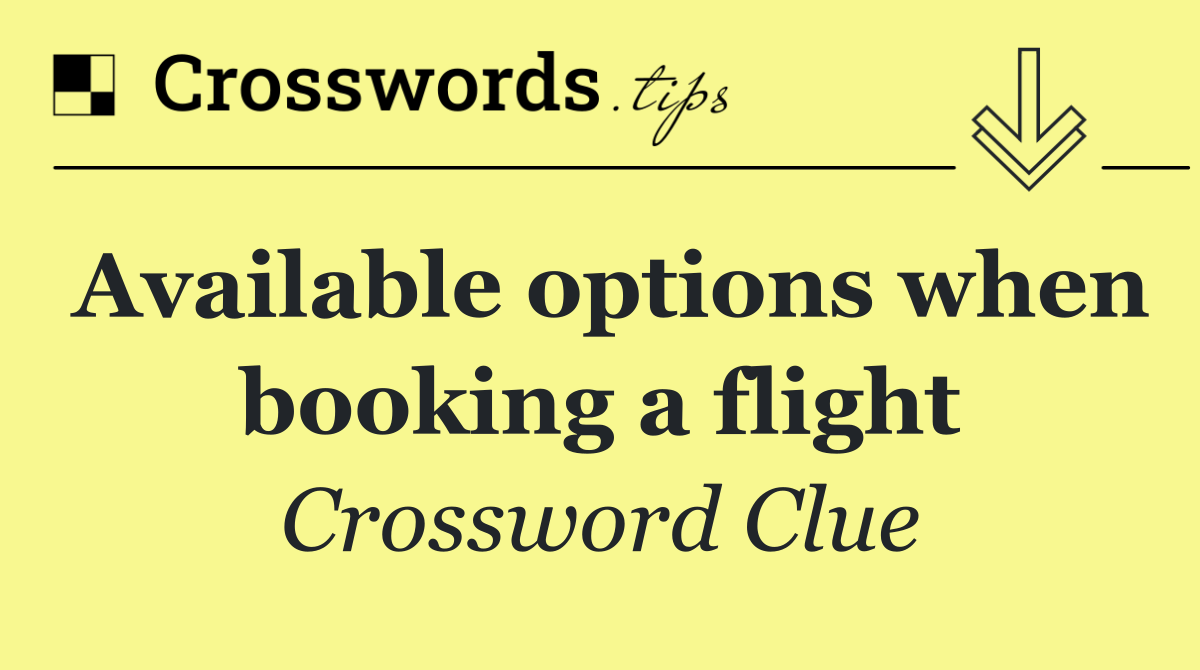 Available options when booking a flight