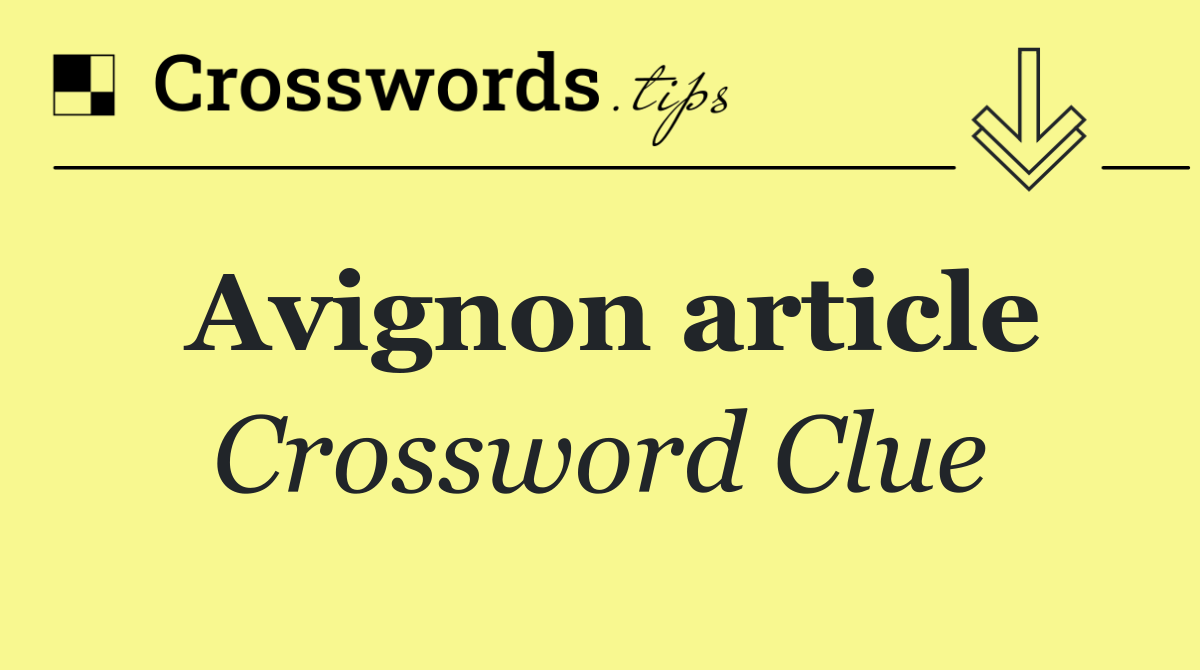 Avignon article