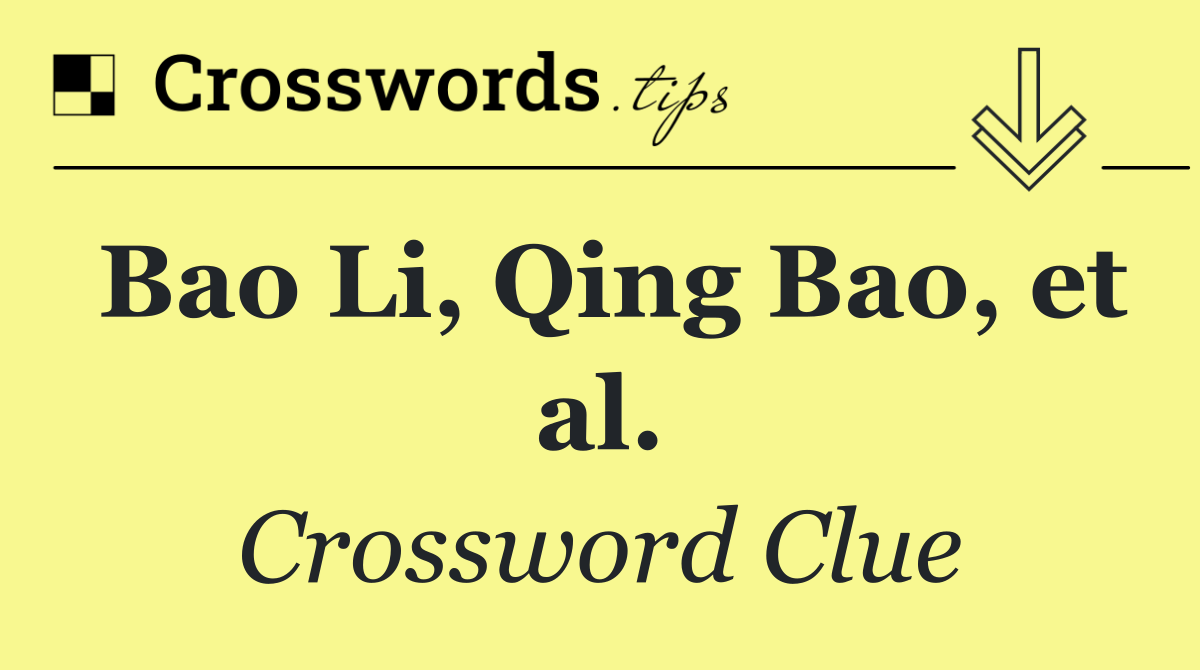 Bao Li, Qing Bao, et al.