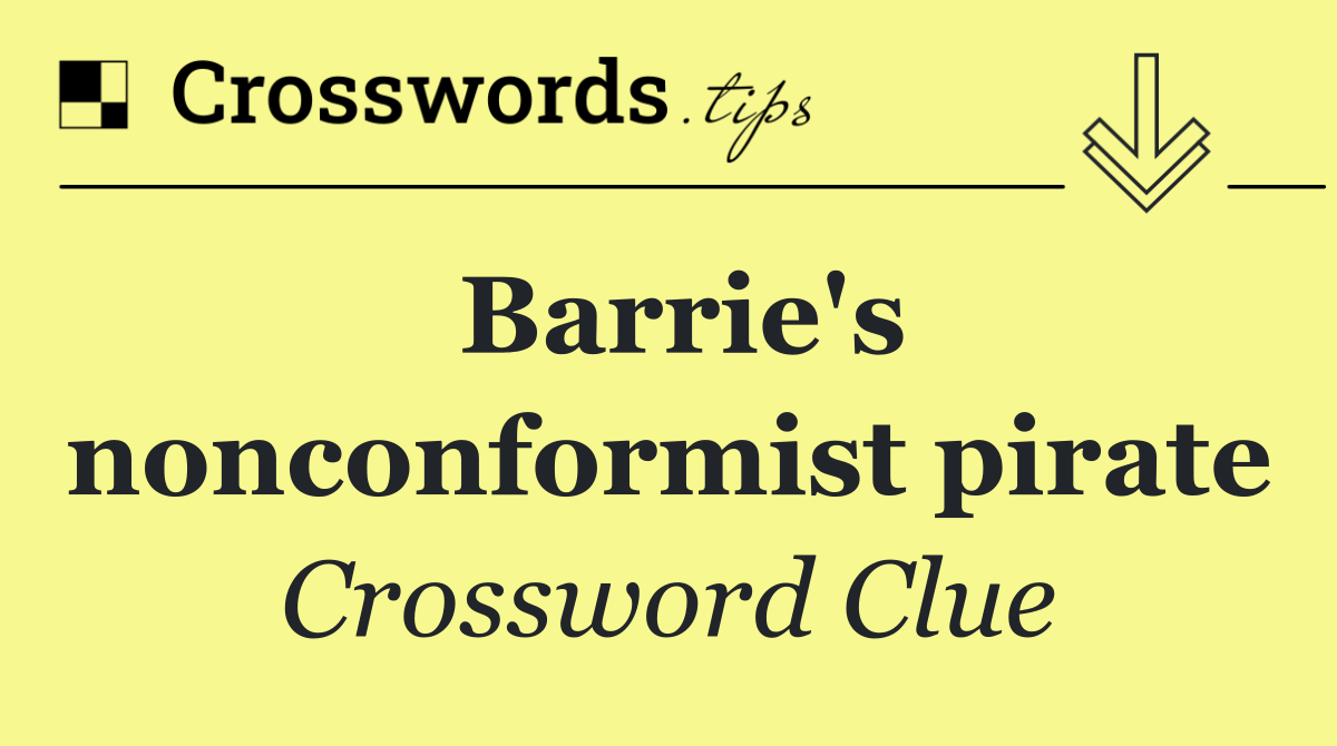 Barrie's nonconformist pirate