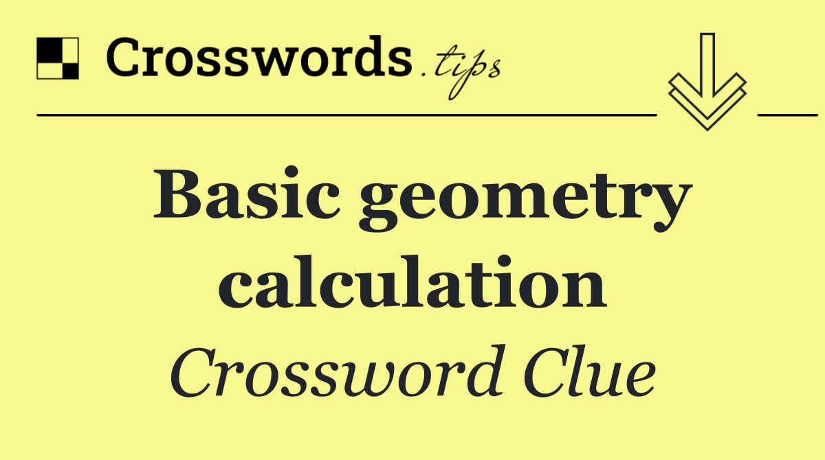 Basic geometry calculation