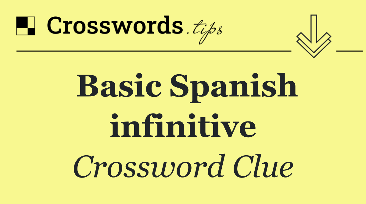 Basic Spanish infinitive