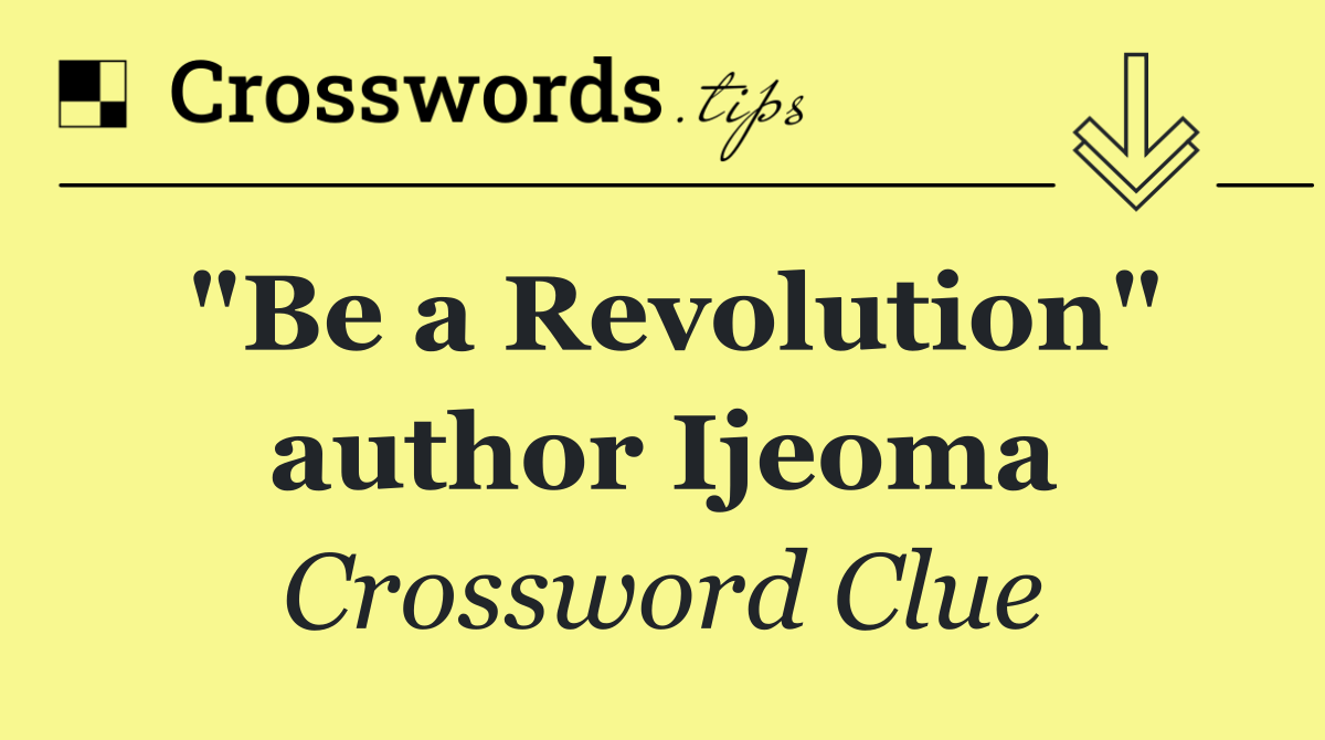 "Be a Revolution" author Ijeoma