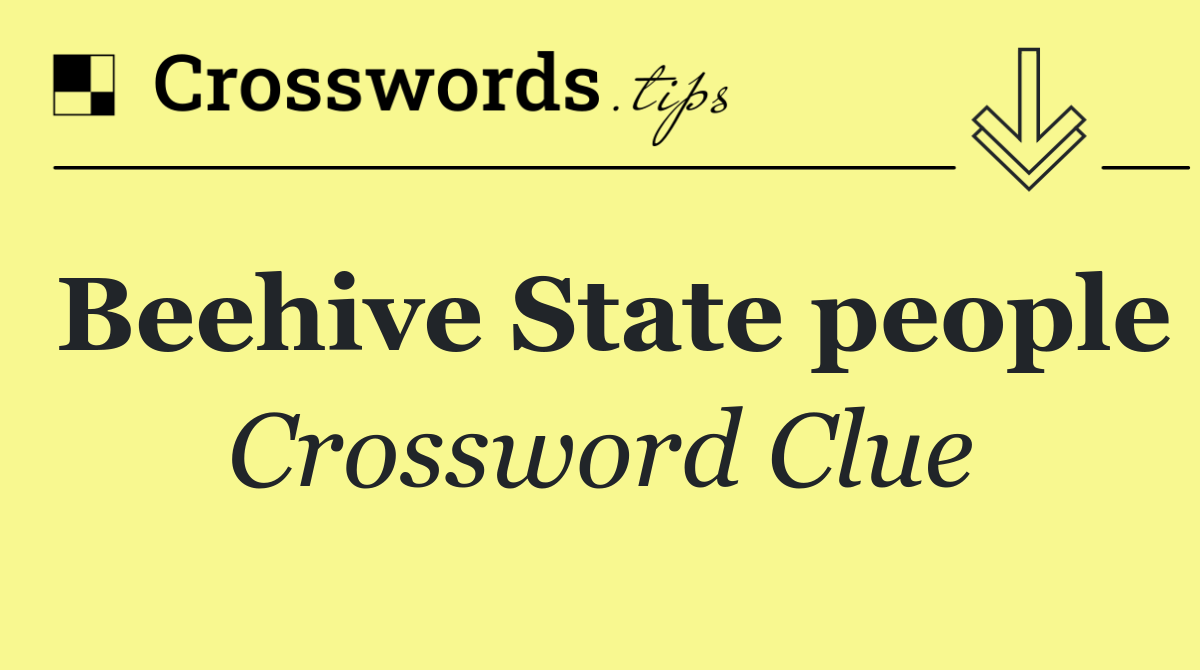 Beehive State people