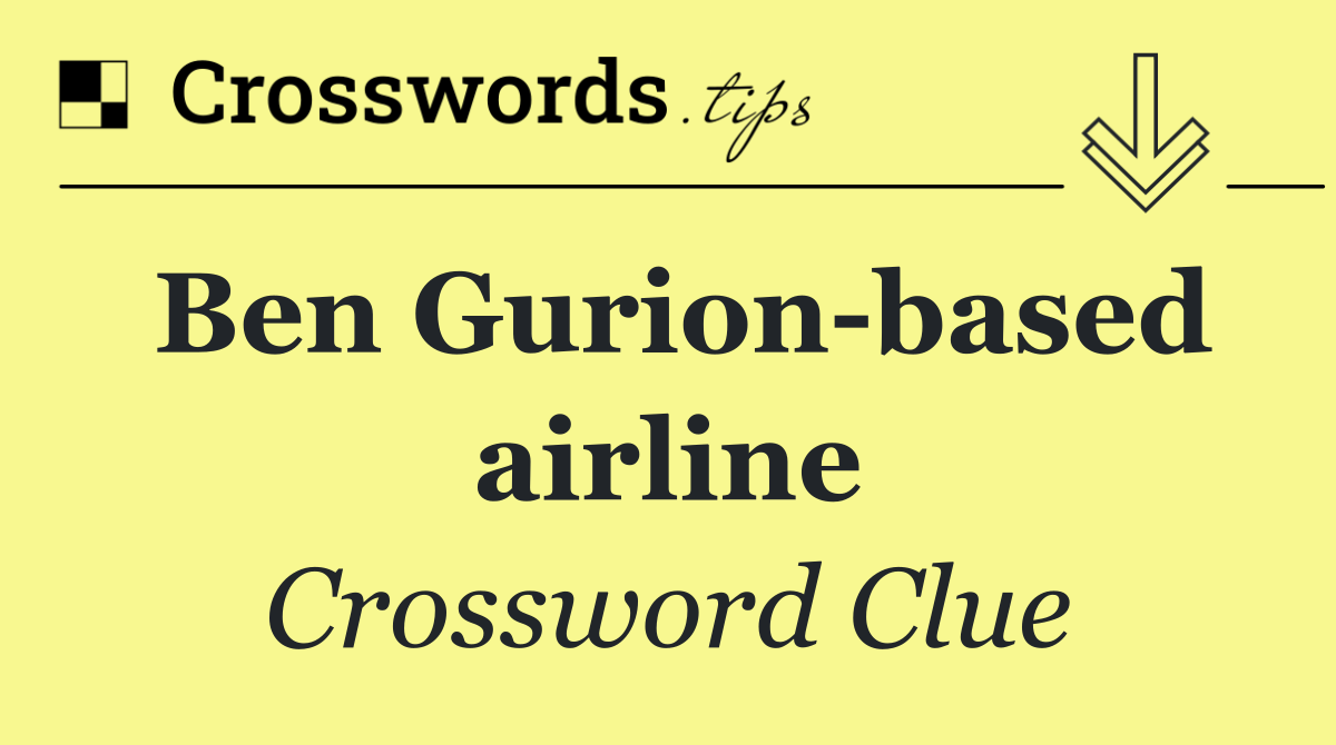 Ben Gurion based airline