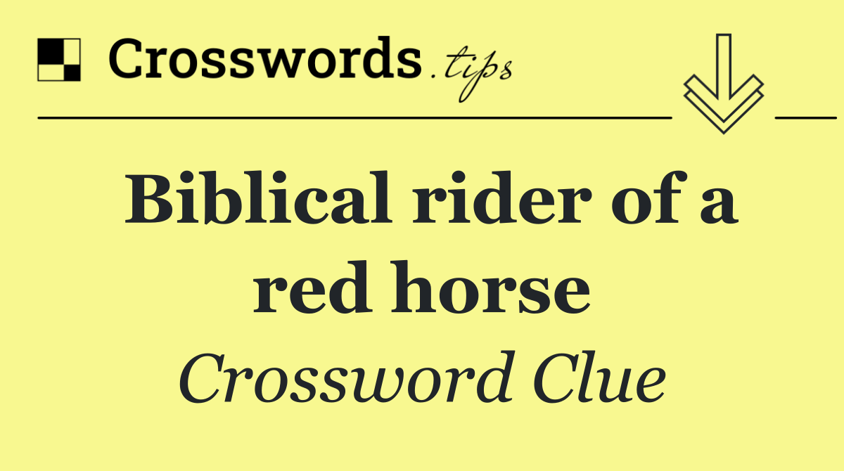 Biblical rider of a red horse