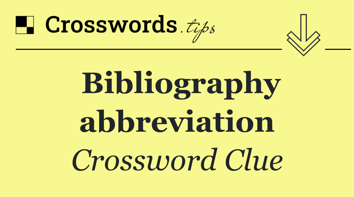 Bibliography abbreviation