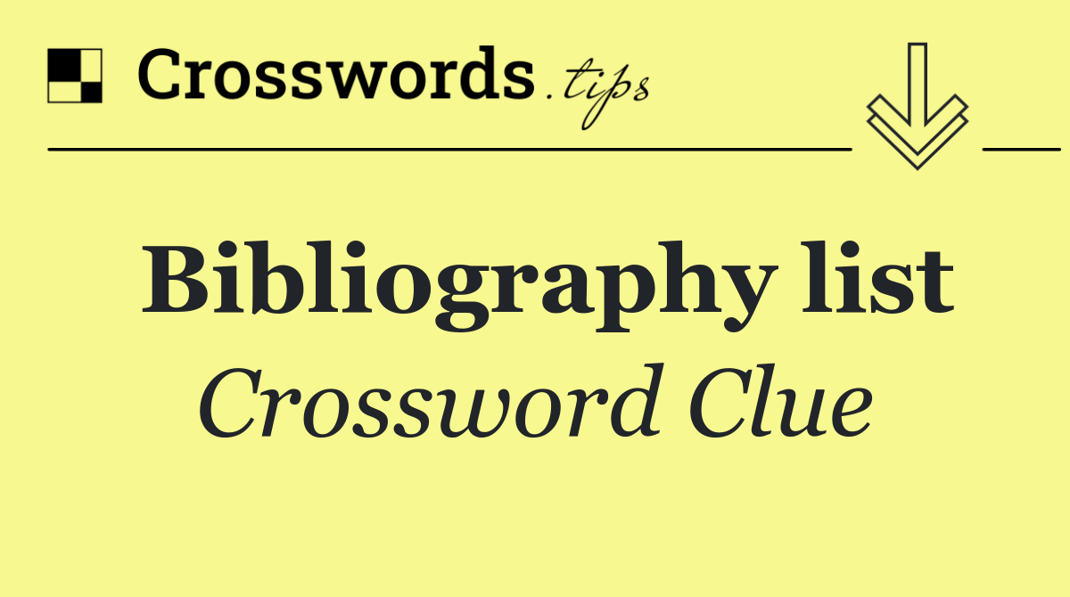 Bibliography list